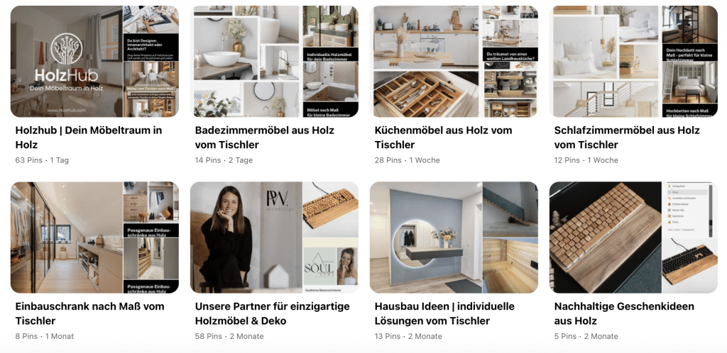 Pinterest Pinnwände HolzHub