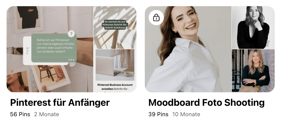 öffentliche vs private Pinnwand
