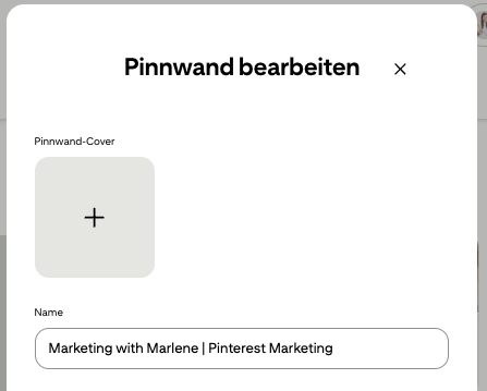 Pinterest Pinnwand Cover ändern