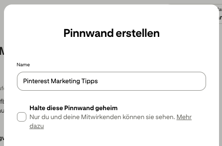 pinterest pinnwand erstellen